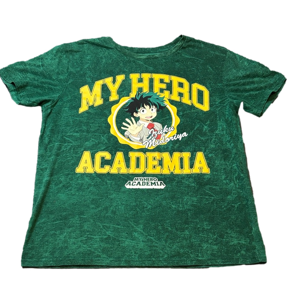 My Hero Academia Izuku Midoriya Anime Graphic Tee Green Men’s Size Small